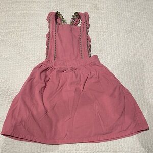 Boden Pink Ruffled corduroy Pinafore Dress